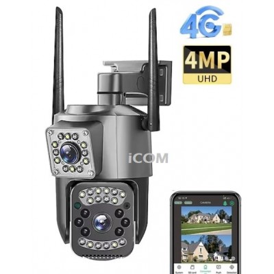 4G Sim Kartlı Kamera 4MP Ptz çift Kameralı Yeni ICS-3440