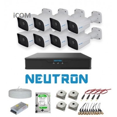 NEUTRON 8 kameralı FULLHD kamera set XVR301-08G Set-1210