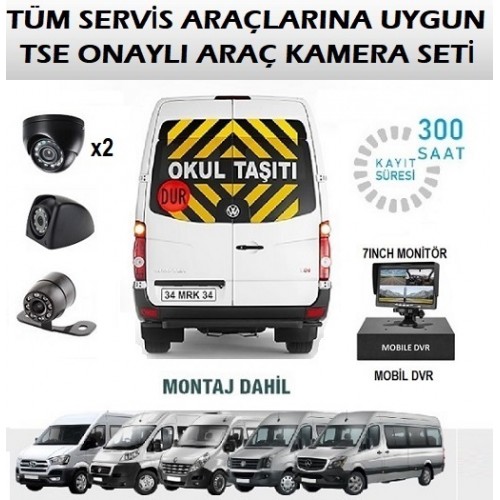 Okul Servisi Kamera Seti TSE Uygun 300 Saat Kayıtlı ICS-71