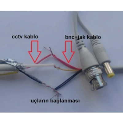 İcom Bnc Power Jak Fişli Güvenlik Kamera Kablosu Gri 10 Adet