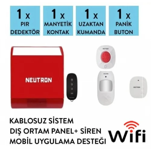 Neutron WİFİ Dış Ortam Kablosuz Alarm Seti